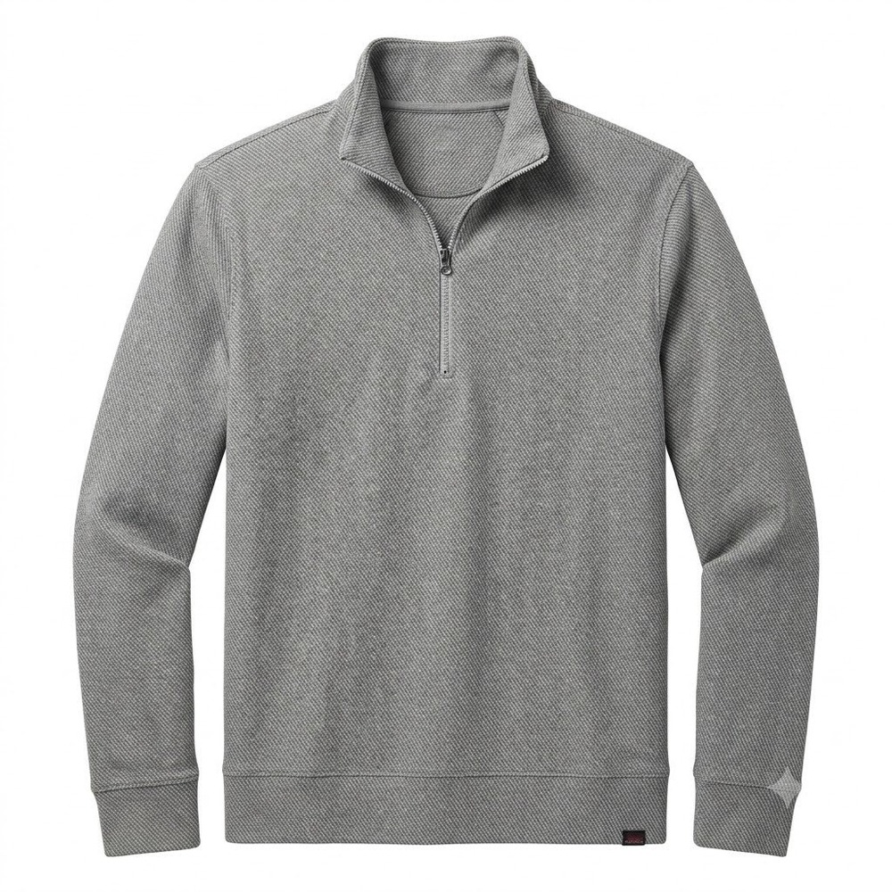 Faherty Mens Gray Soft Textured 1/4 Zip Pullover Sweater Small Cotton Blend
